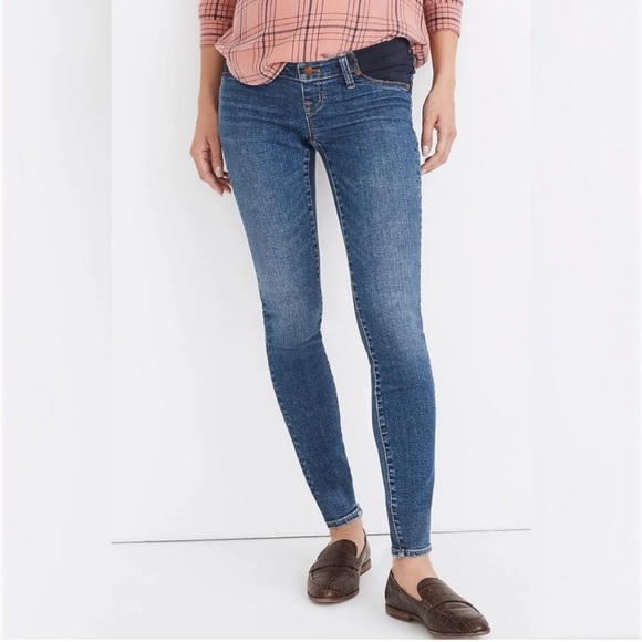 Madewell Maternity Side-Panel Skinny Jeans in Wendover Wash: Adjustable TENCEL - Picture 1 of 9